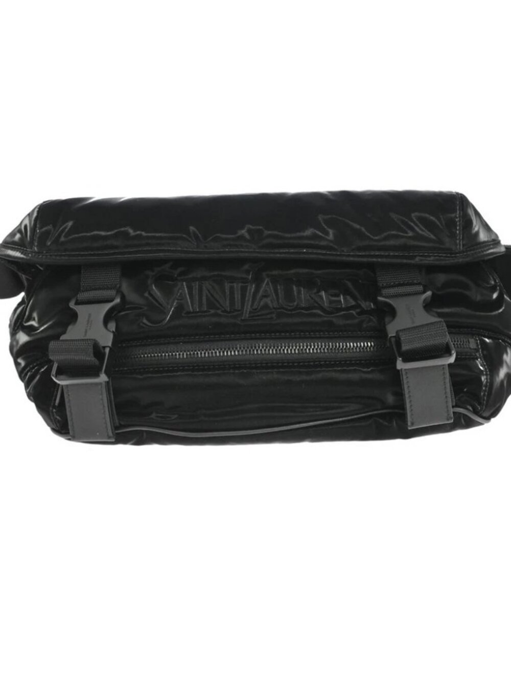 Yves Saint Laurent Black Embroidered Body Bag